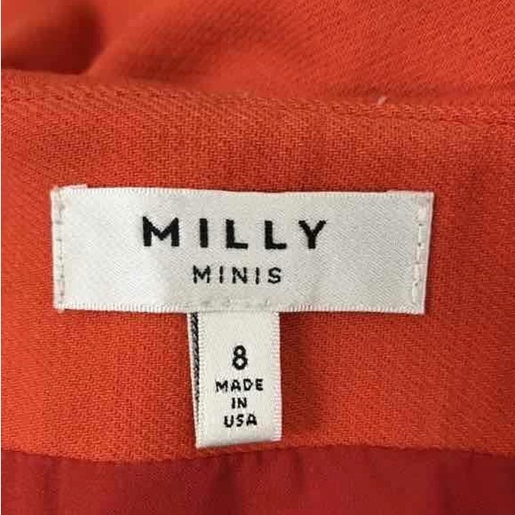 Pristine Milly Mini Girls' orange Milly Minis woven pleated skirt - Picture 7 of 8